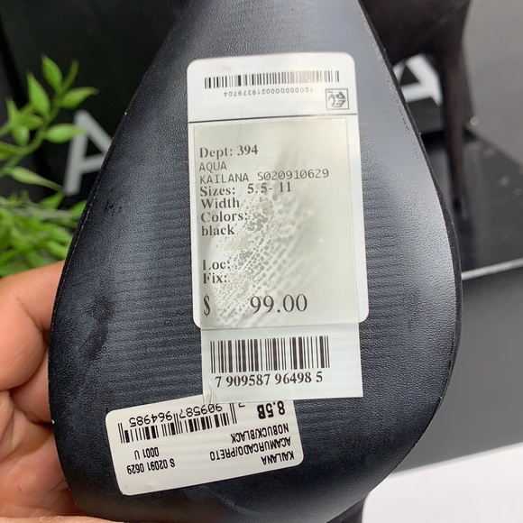 AQUA KAILANA ANKLE STRAP POINTED TOE PUMPS. - Picture 7 of 9